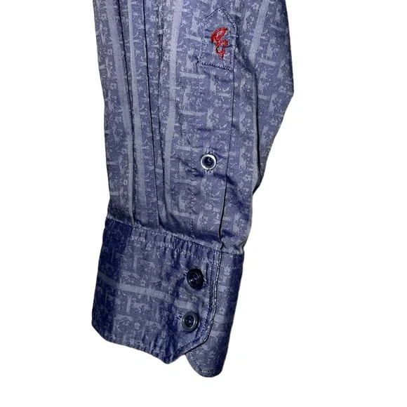 Robert Graham Blue Boho Abstract Dressy Button Down Shirt Extra Large - Picture 8 of 12